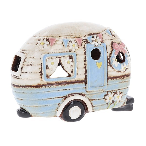 Pale Blue Caravan Tealight Holder