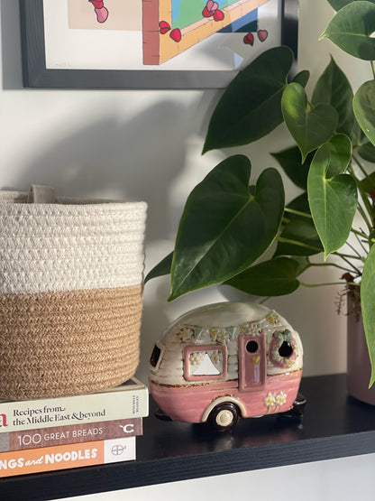 Pale Pink Caravan Tealight Holder